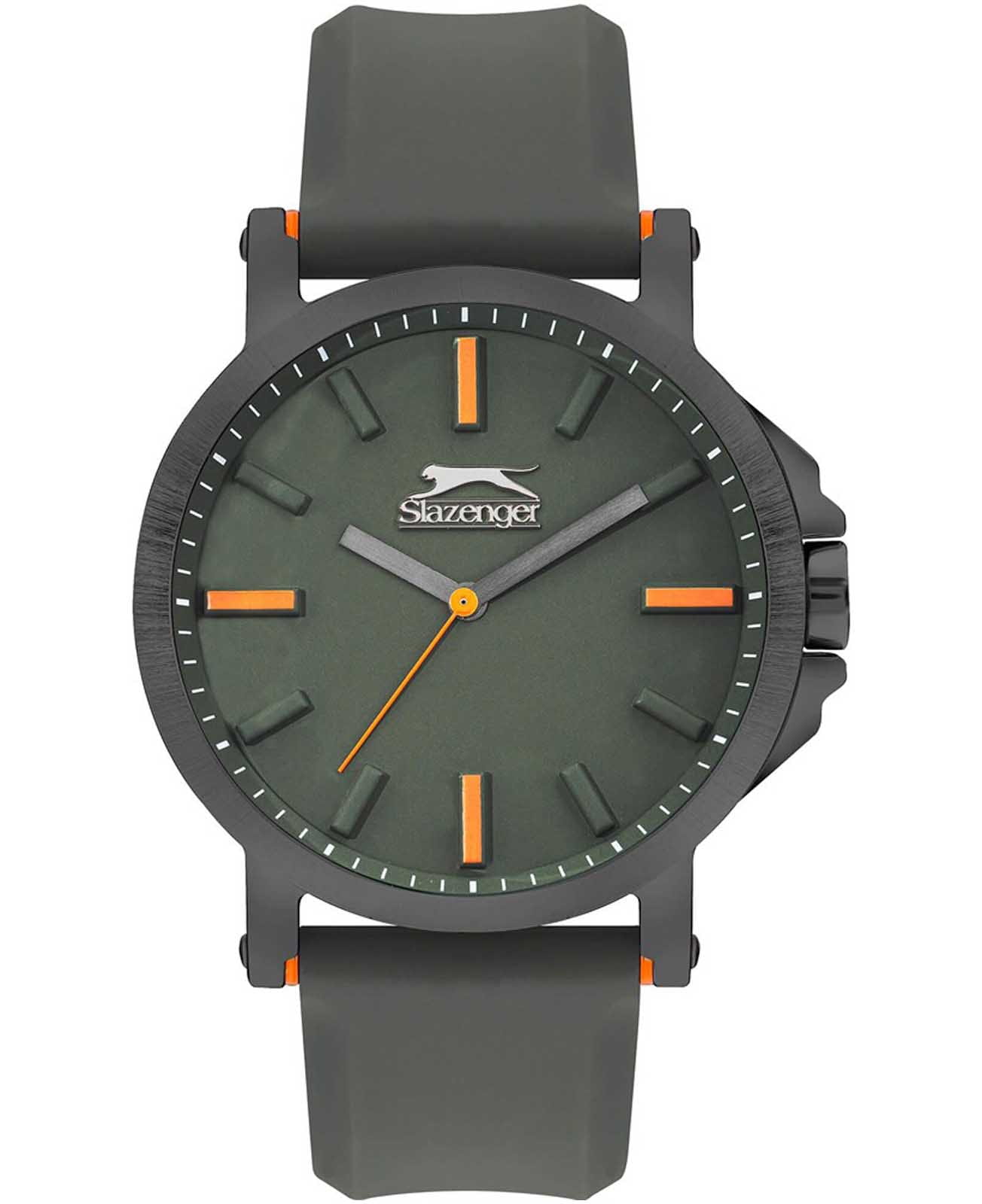 Slazenger Slazenger SL.09.2220.1.02  SL.09.2220.1.02 кварцевые мужские часы зеленый циферблат, браслет силикон — вид спереди
