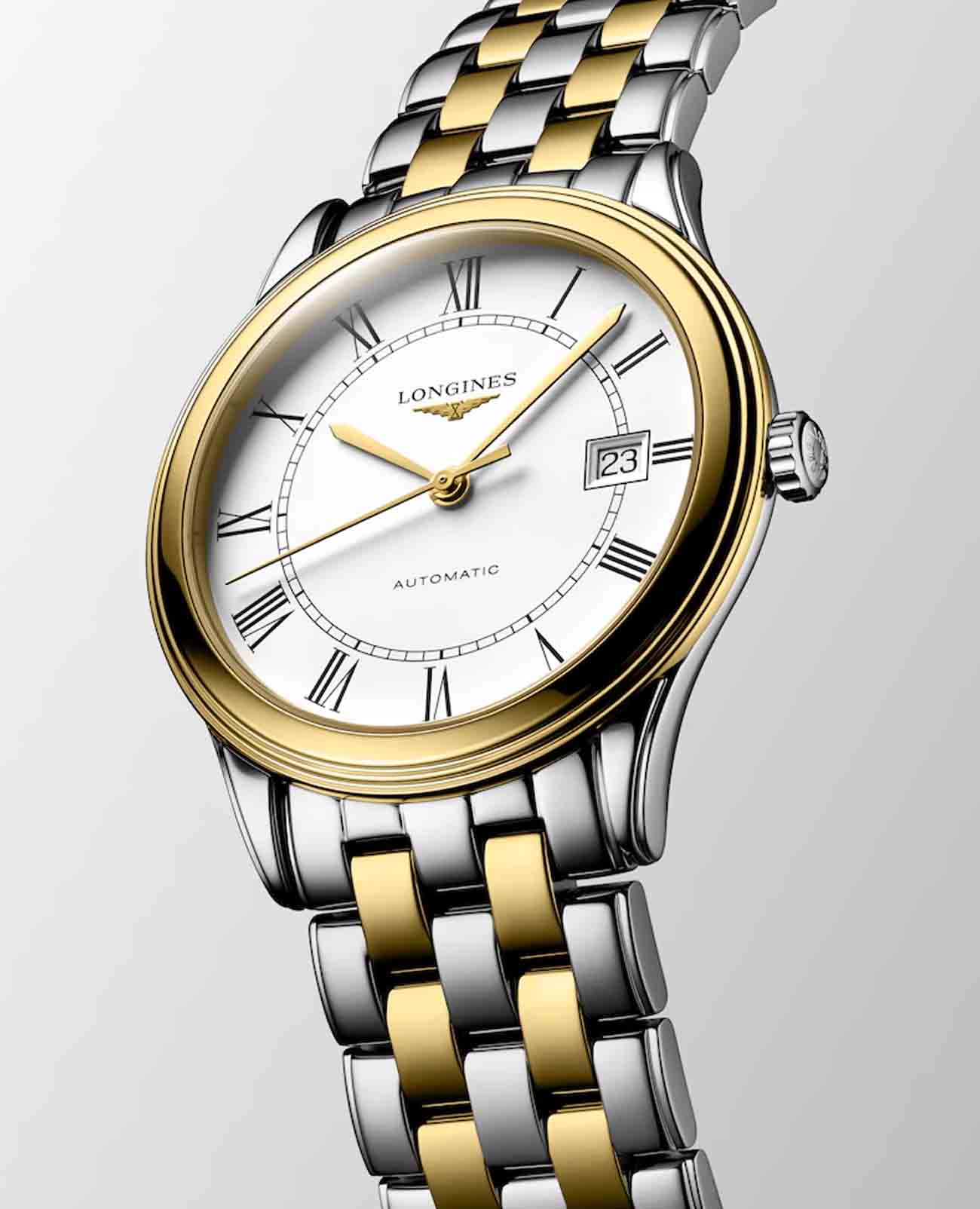 Longines Longines Flagship L4.974.3.21.7, flagship швейцария женские часы на браслете сталь c pvd покрытием боковой вид