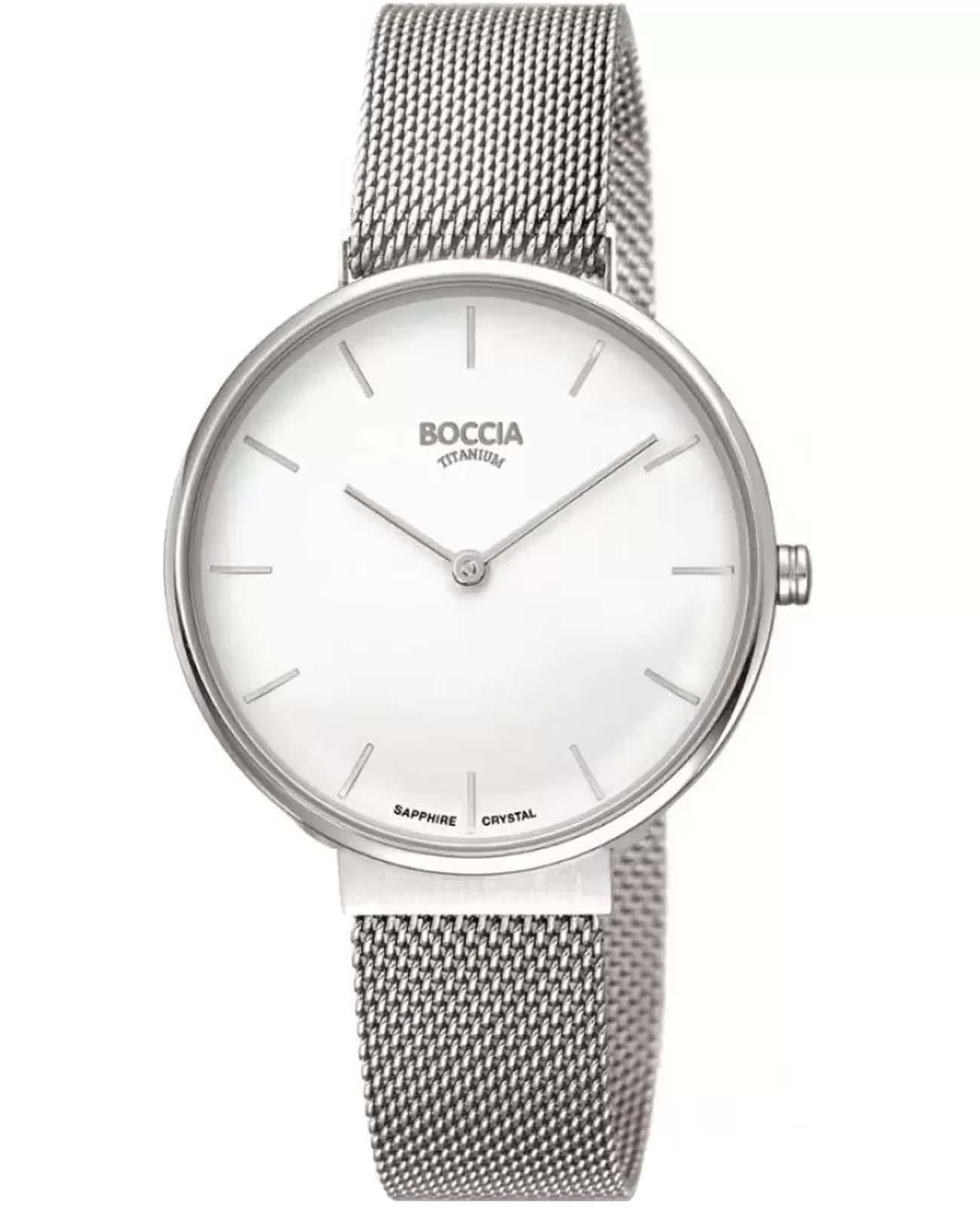 Boccia Titanium Boccia Titanium 3327-09  3327-09 кварцевые женские часы белый циферблат, браслет нержавеющая сталь — вид спереди