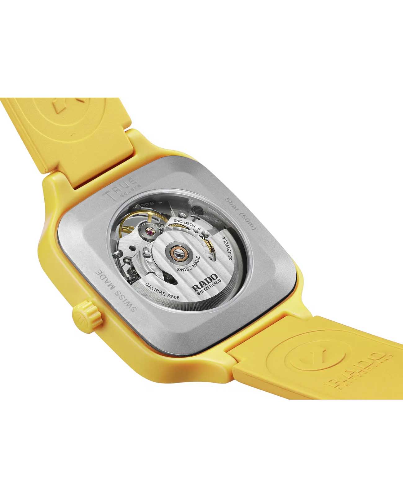 Rado Rado True Square Automatic Skeleton R27177255, true square швейцария женские часы на браслете резина боковой вид