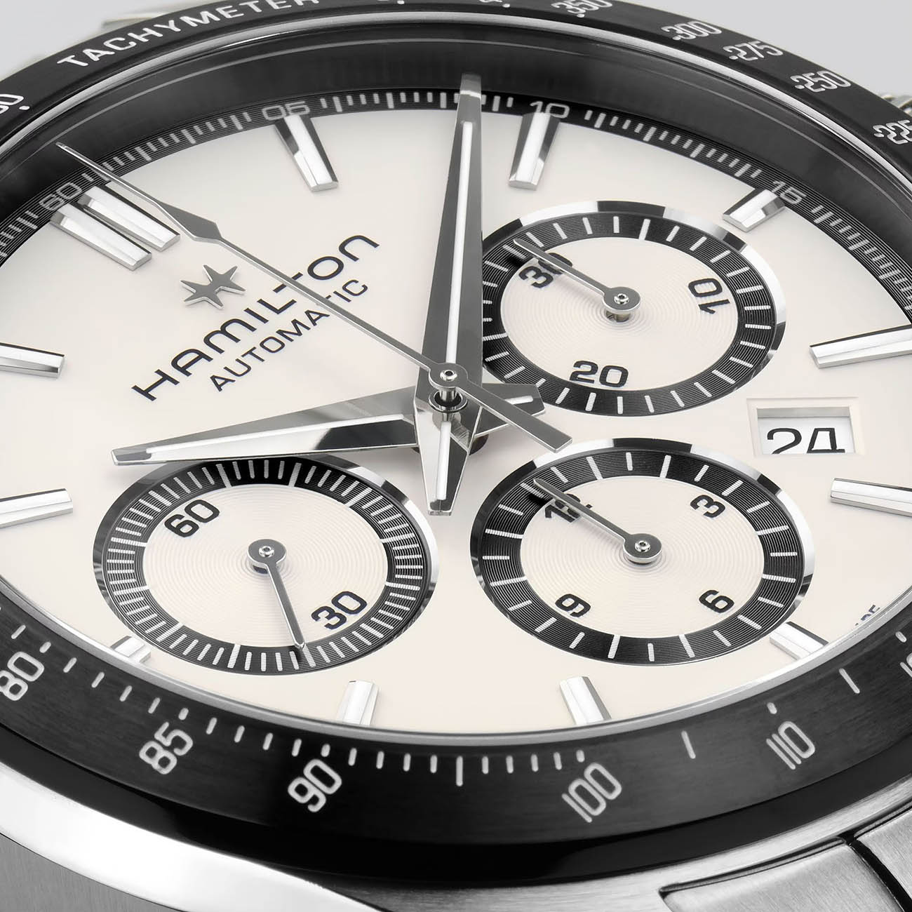 Hamilton Hamilton Jazzmaster Performer Autochrono 42mm H36606110 мужские часы белый циферблат на запястье