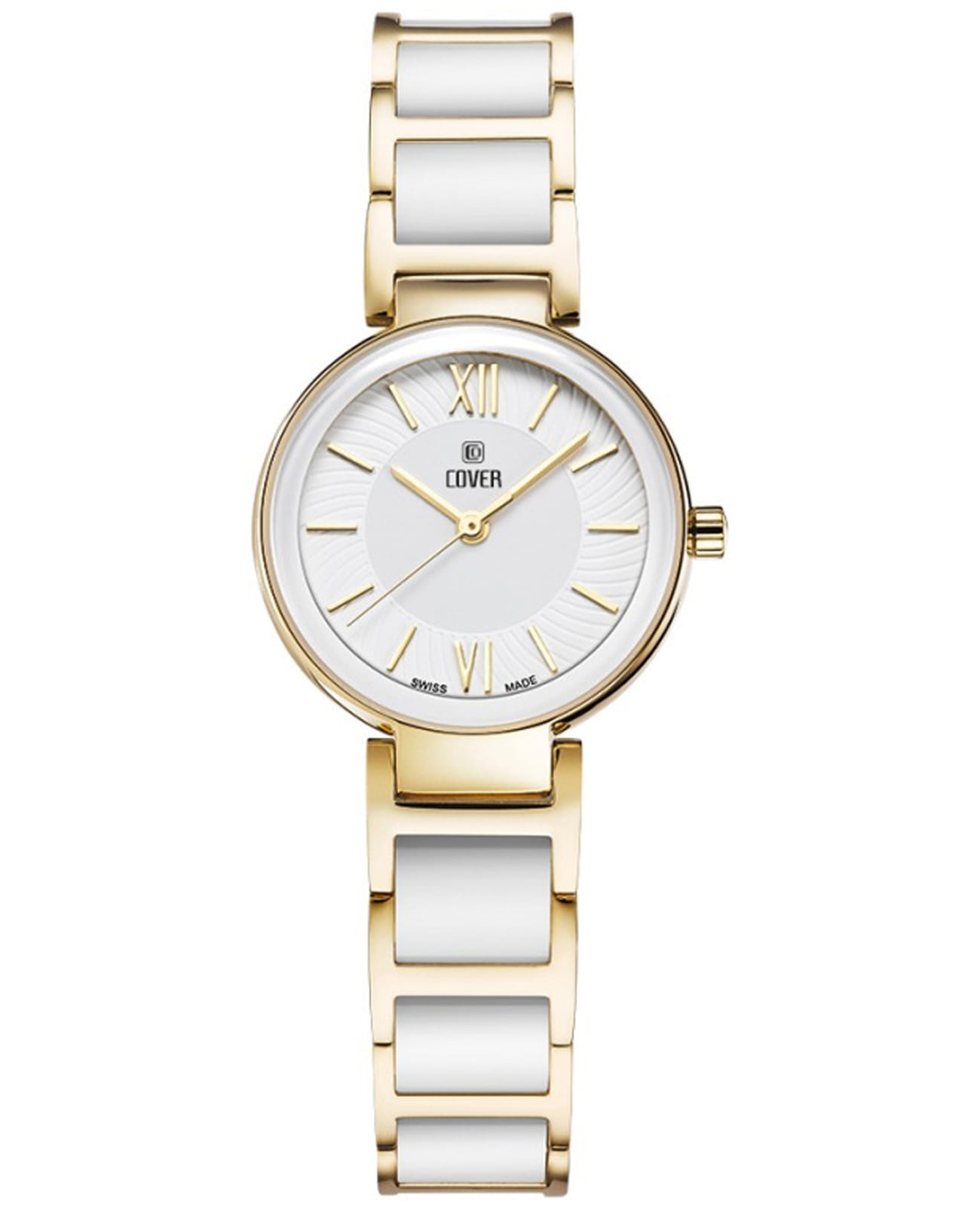 Cover Cover Essential CO2042.03  CO2042.03 кварцевые женские часы белый циферблат, браслет сталь + pvd + керамика — вид спереди
