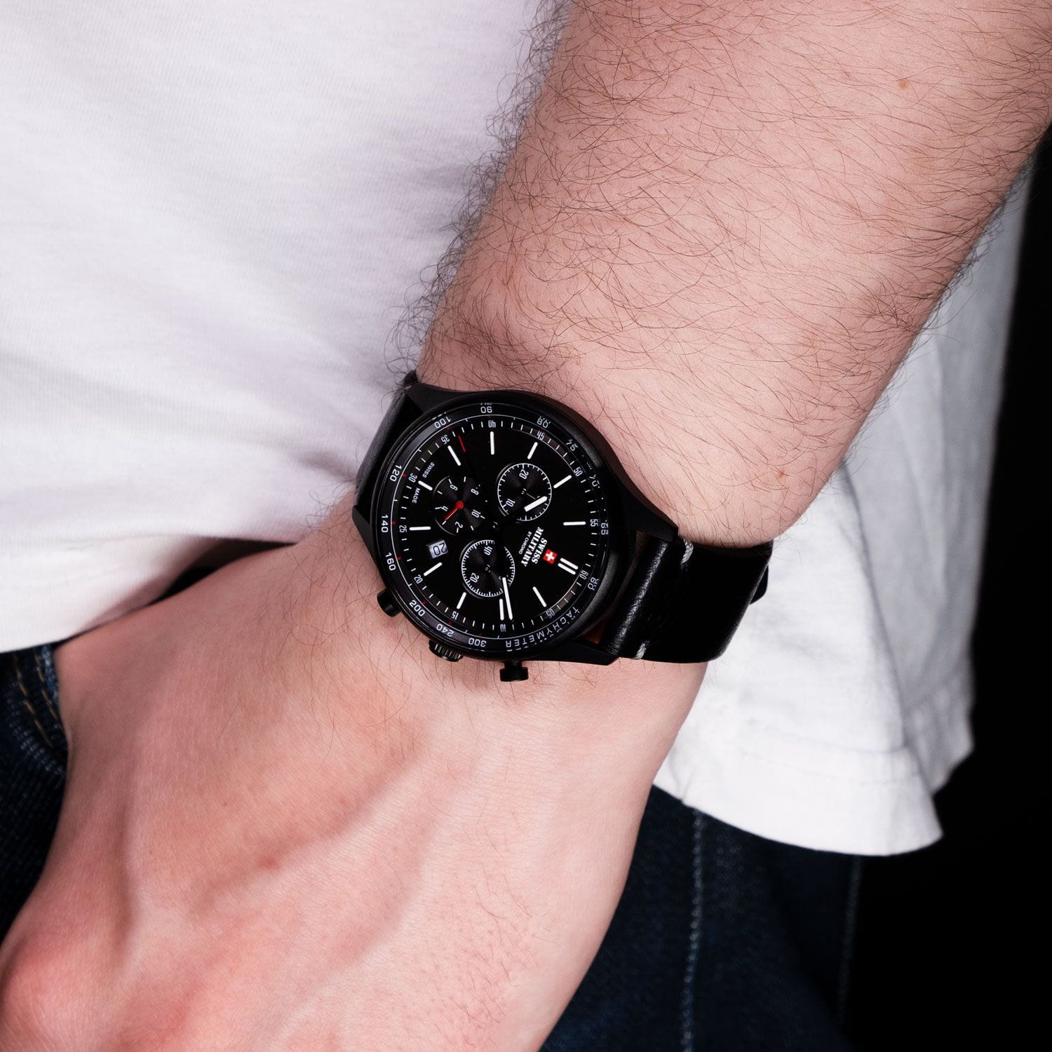 Swiss Military by Chrono Swiss Military by Chrono SM34081.10 швейцария наручные мужские часы заводная головка с логотипом Swiss Military by Chrono