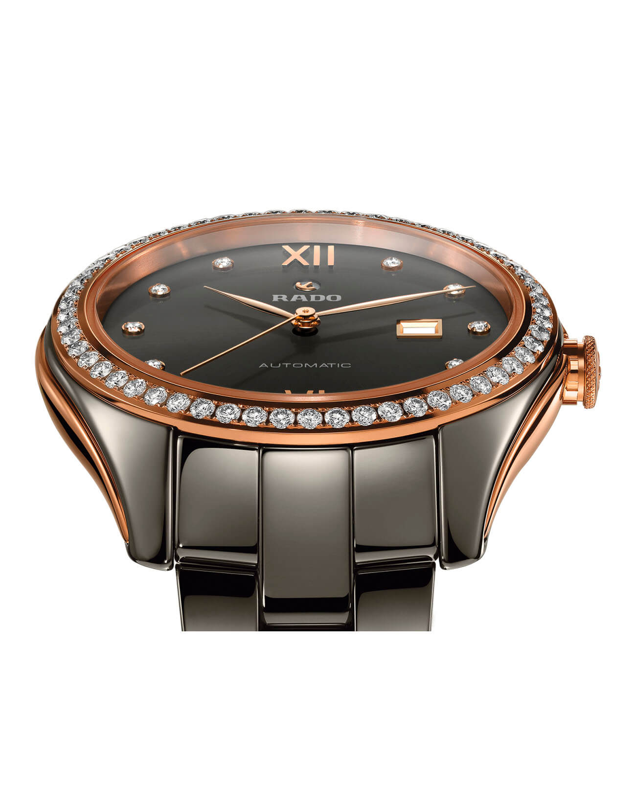 Оригинальные часы Rado Rado Hyperchrome Automatic Diamonds R32523702 механические калибр механизма eta 2681 общий вид