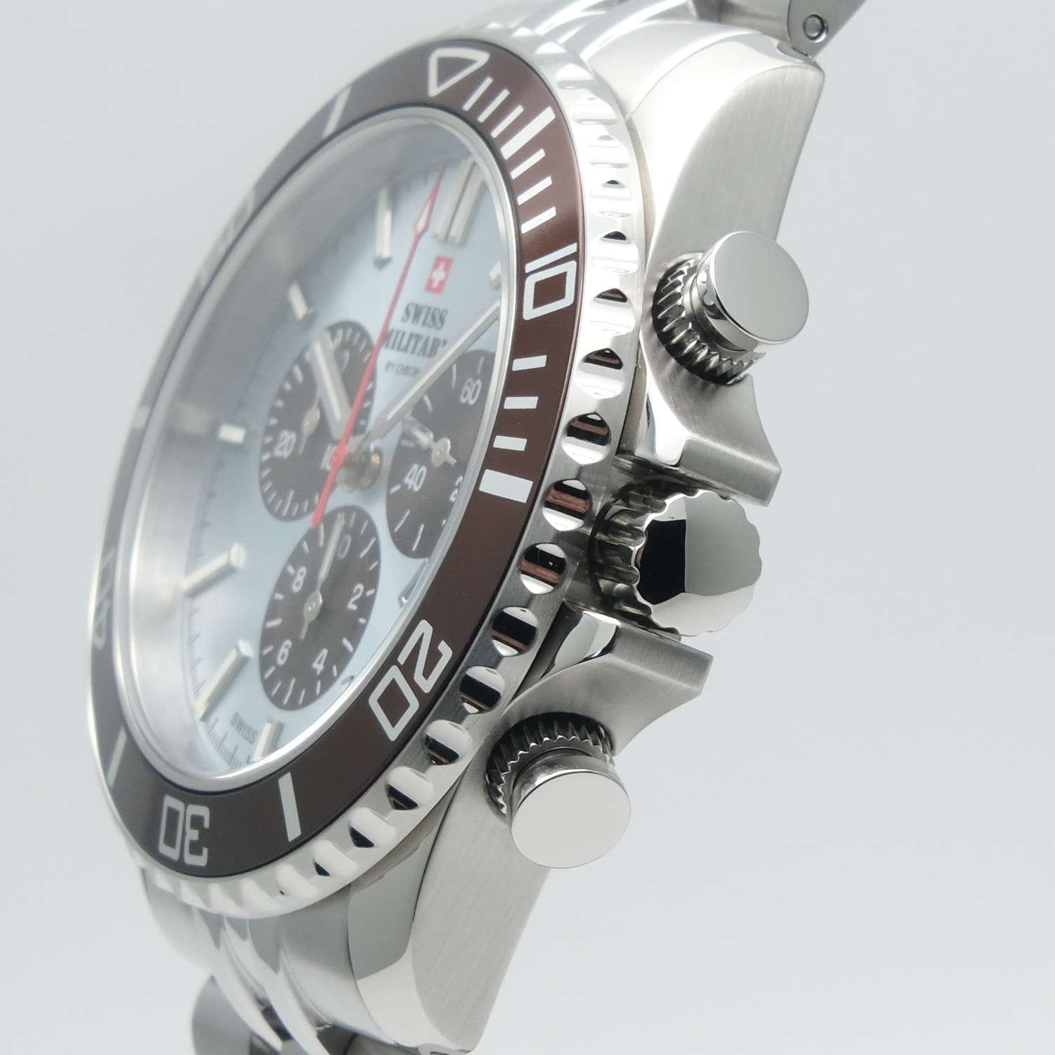 Swiss Military by Chrono Swiss Military by Chrono Sports Chronograph SM34103.06,  швейцария мужские часы на браслете нержавеющая сталь боковой вид