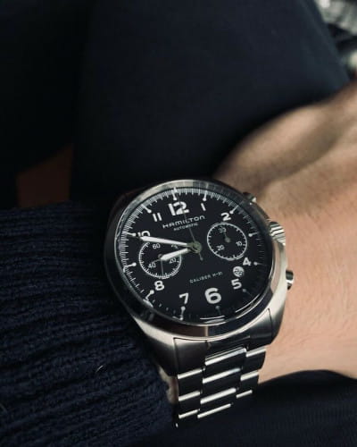 Hamilton Hamilton Khaki Aviation Pilot Pioneer Auto Chrono H76416135 , наручные мужские часы фото под углом
