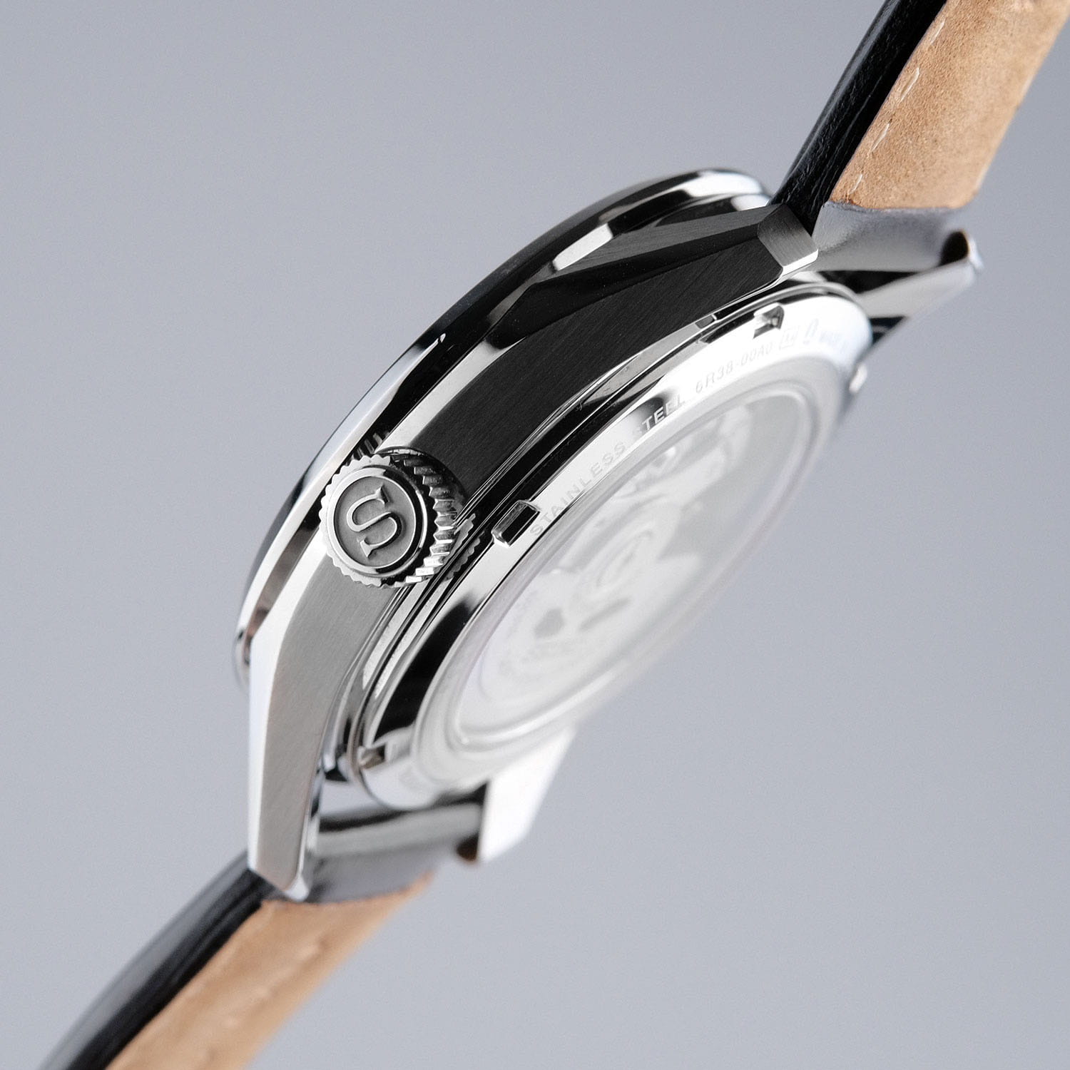 Seiko Seiko Presage Sharp Edged Series SPB311, presage япония мужские часы на браслете кожаный боковой вид