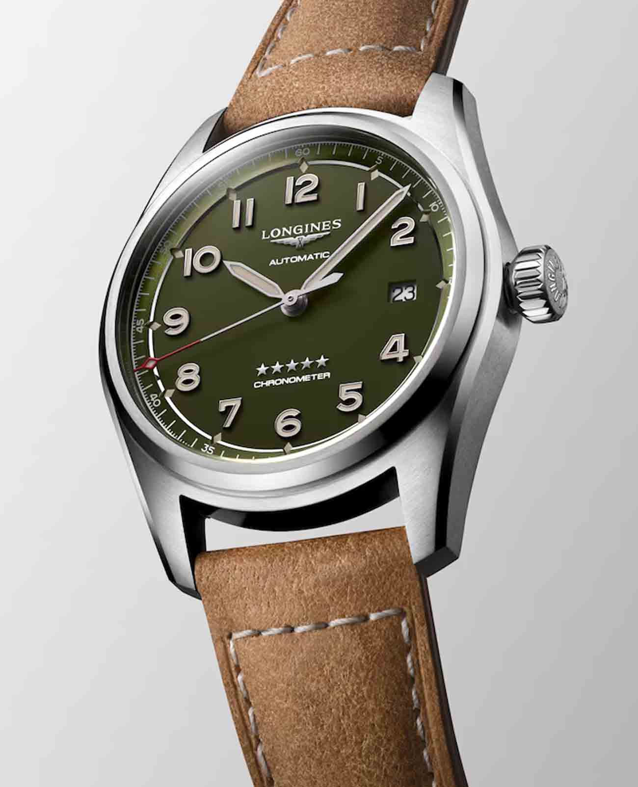 Longines Longines Spirit L3.810.4.03.2, spirit швейцария мужские часы на браслете нержавеющая сталь боковой вид