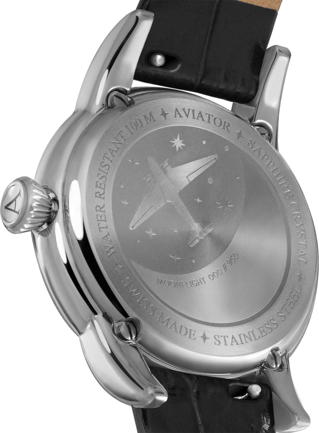 Оригинальные часы Aviator Aviator Douglas MoonFlight V.1.33.0.252.4 кварцевые калибр механизма ronda 708 общий вид
